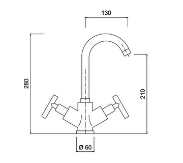 G4 - F7757A - Countertop 1 hole washbasin tap with adjustable spout by Rubinetteria Giulini - view 3